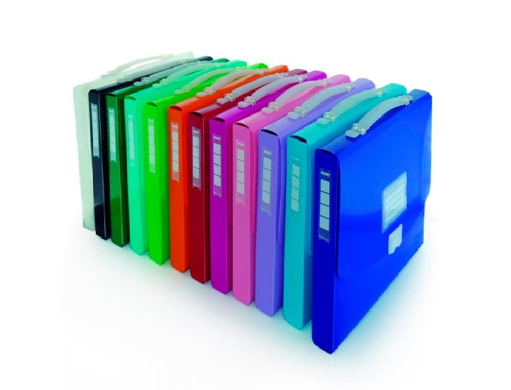 MALETIN POLIPROPILENO TRASLUCIDO FOLIO OFFICE BOX COLOR ASA SILICONA COLORES SURTIDOS