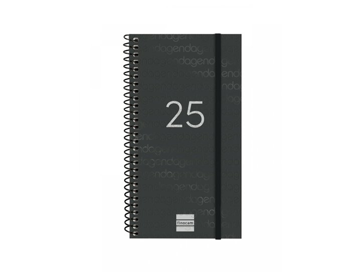 AGENDA ANUAL ESPIRAL 094X171 MM SEMANA VISTA FINOCAM YEAR NEGRO