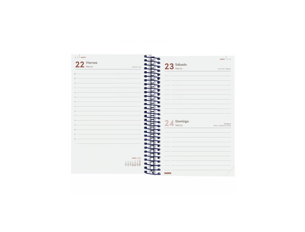 AGENDA ANUAL ESPIRAL 117X181 MM DIA PAGINA FINOCAM YEAR AZUL