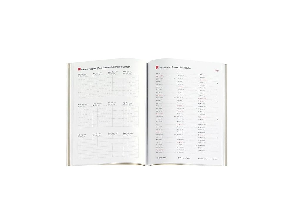 AGENDA ANUAL ENCUADERNADA 155X213 MM DIA PAGINA MIQUELRIUS LUXOR FLEXIBLE SIMIL PIEL CON GOMA AZUL