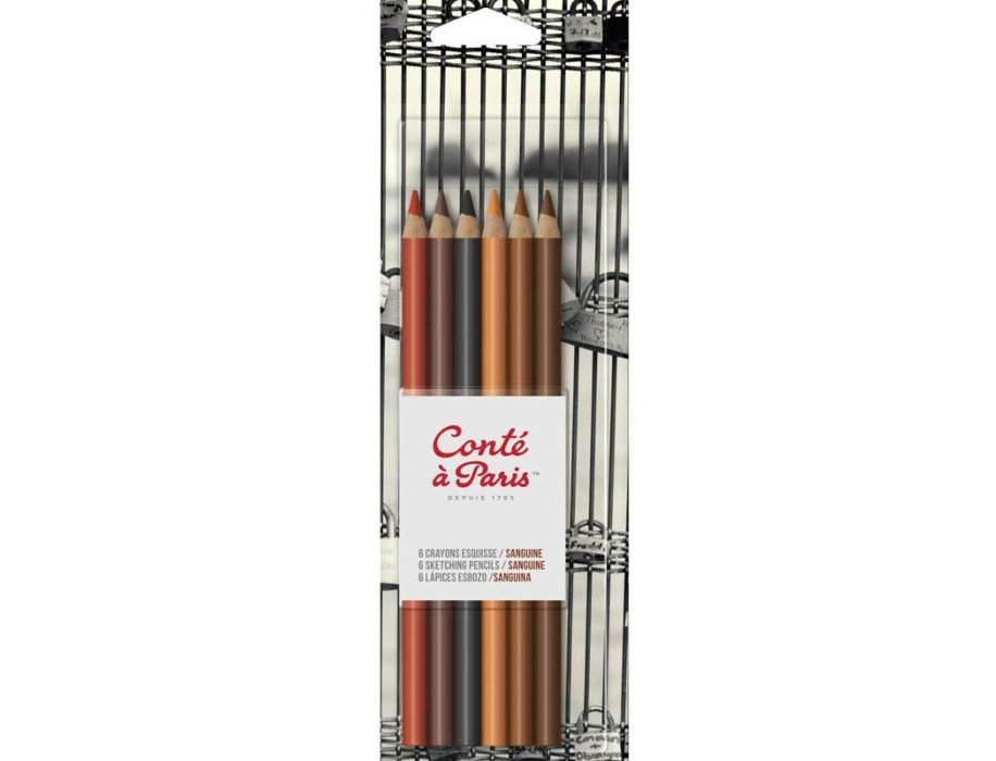 LAPIZ CONTE DIBUJO BLISTER 6 LAPICES SANGUINA