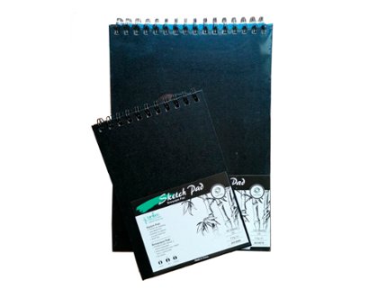BLOC DE DIBUJO ESPIRAL BOCETOS BAMBOO TAPA DURA NEGRA 110 Gramos 60 hojas DINA5 Michel