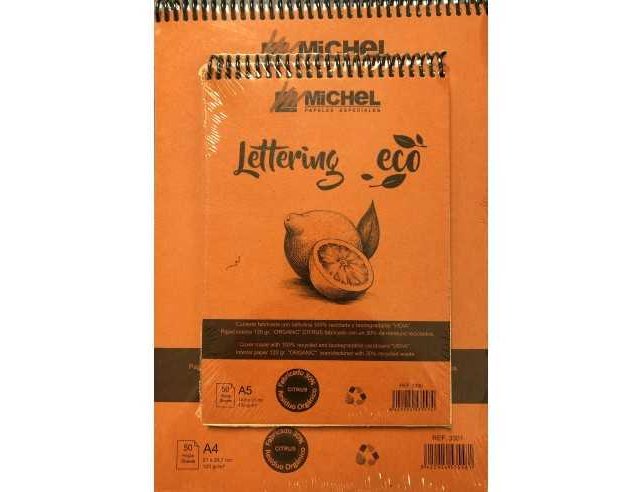 BLOC DE DIBUJO LETTERING ECO CITRICO 50 HOJAS 120 GRS PUNTEADO DINA5
