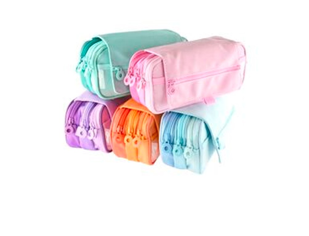 PORTATODO COLORLINE CREMALLERA TRIPLE + TIRA PARA CARRO OFFICE BOX COLORES SURTIDOS PASTELES