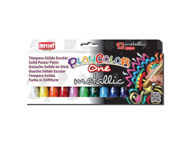 TEMPERA SOLIDA INSTANT PLAYCOLOR ONE 10Gr METALLIC 12 Colores