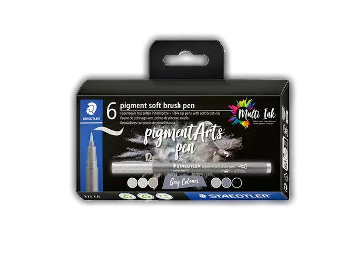 ROTULADOR STAEDTLER PIGMENT BRUSH PACK 6 COLORES