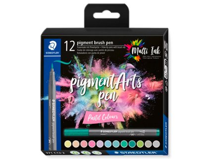 ROTULADOR STAEDTLER PIGMENT BRUSH PASTEL COLOURS PACK 12 COLORES
