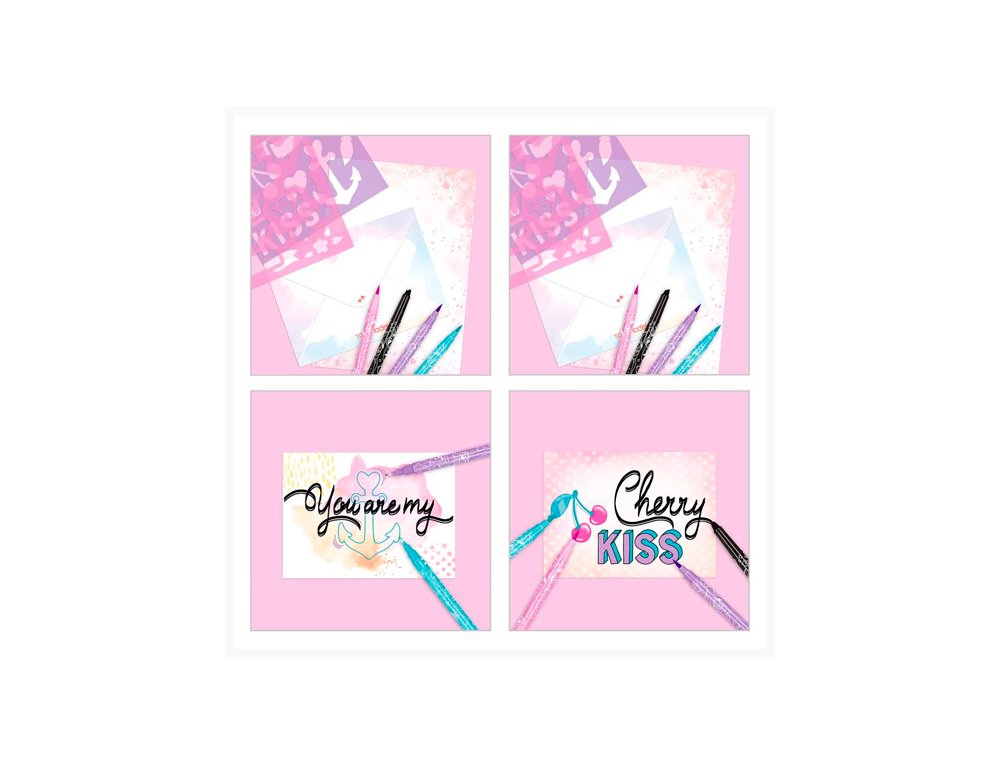 SET DE CARTAS Y LETTERING BOX TOP MODEL
