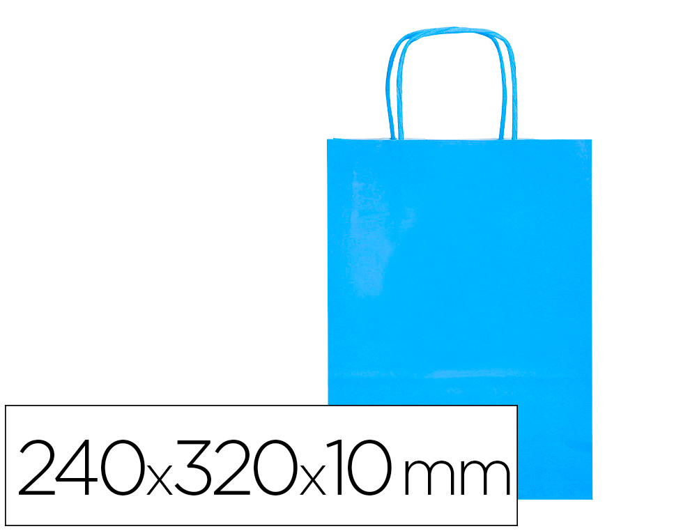 BOLSA REGALO PAPEL 24X12X31Cm 100 Gramos AZUL CELESTE