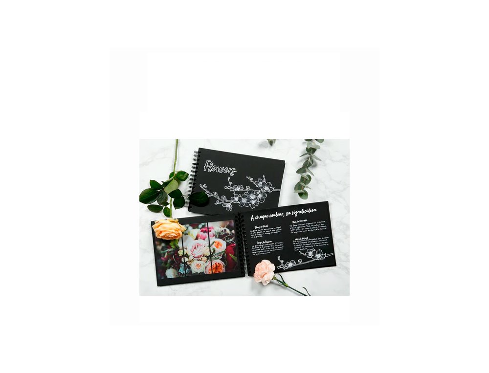 ALBUM SCRAP TAPA DURA 40 HOJAS 185 Gramos 21X16 Cm NEGRO CLAIREFONTAINE