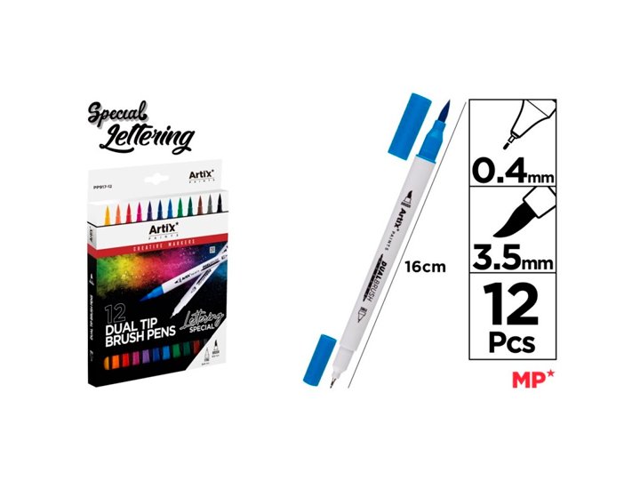 ROTULADOR DOBLE PUNTA PINCEL PACK 48 Unidades LETTERING ARTIX
