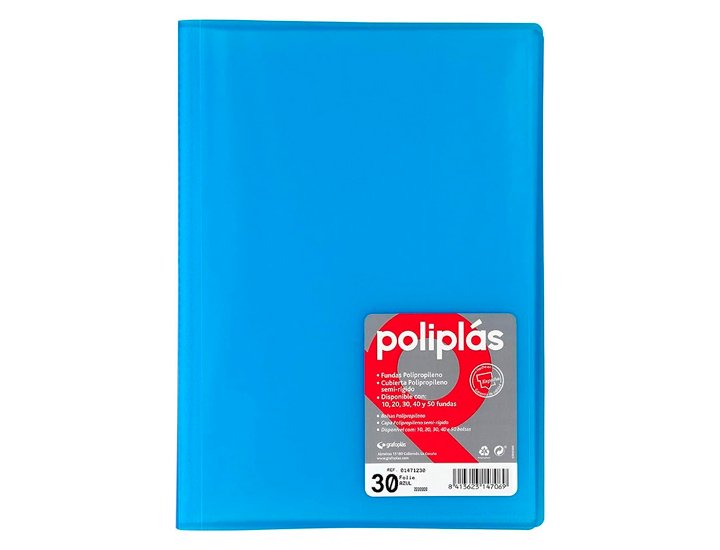 CARPETA FUNDAS DINA4 30 FUNDAS ENCUADERNADO GRAFOPLAST GLOSS AZUL