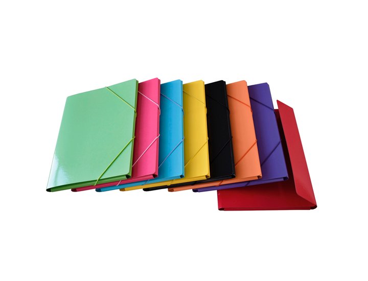 CARPETA SOLAPAS FOLIO CARTON RECICLADO 800 Gramos PLASTIFICADA BRILLO COLORES