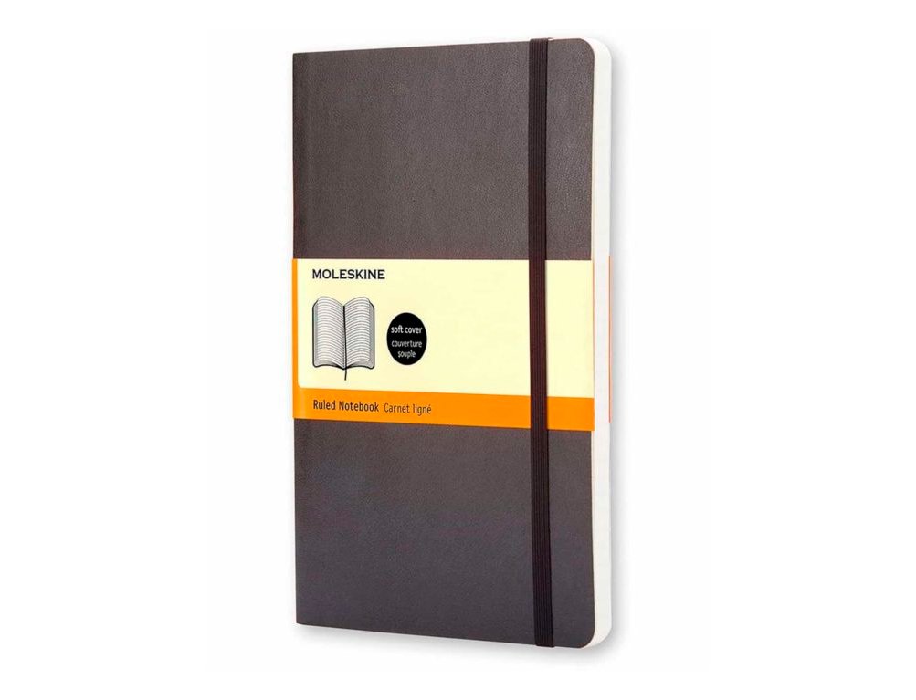 CUADERNO MOLESKINE CLASSIC LARGE TAPA BLANDA NEGRO HOJAS RAYADAS