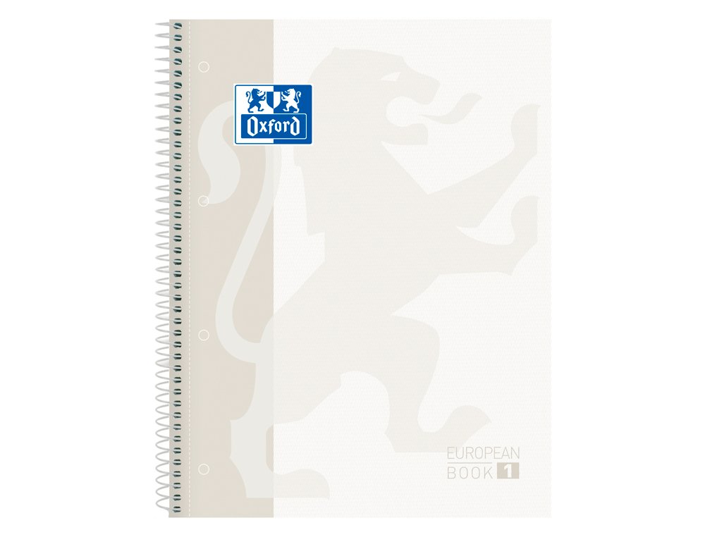 BLOC ESPIRAL OXFORD EUROPEAN BOOK 1 80 Hojas TAPA CARTON DINA4 CUADRICULA 5MM BLANCO