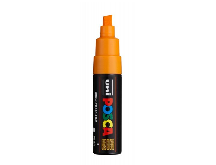 ROTULADOR UNI BALL POSCA GRUESO BISELADA 8MM NARANJA MEDIO