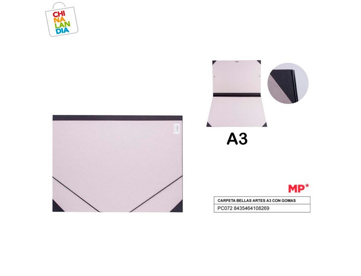 CARPETA DIBUJO CARTON GOMAS GRIS/ROSA DINA3 ARTIX