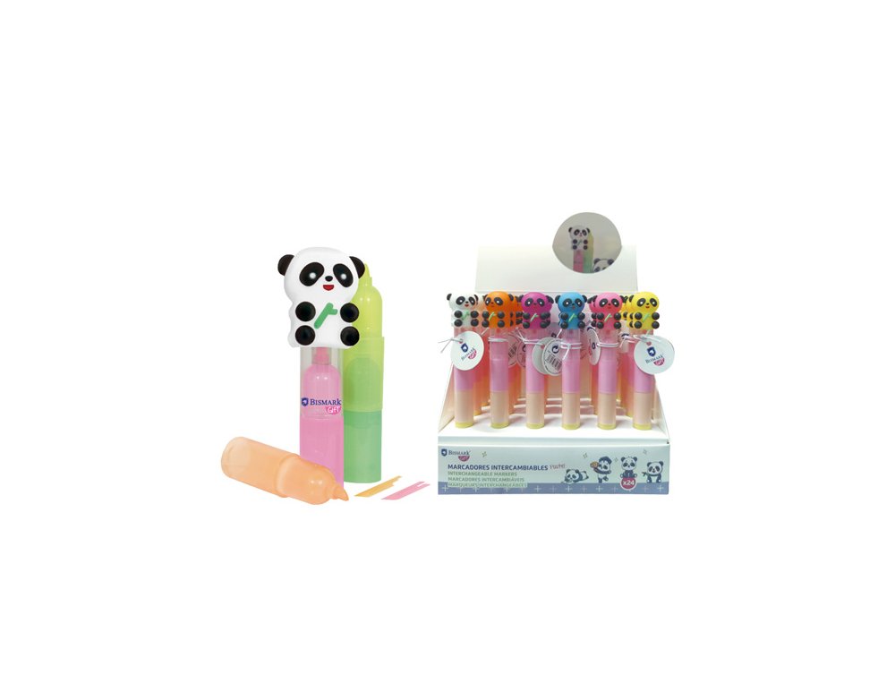 ROTULADOR FLUORESCETE BISMARK INTERCAMBIABLES PANDA PASTEL