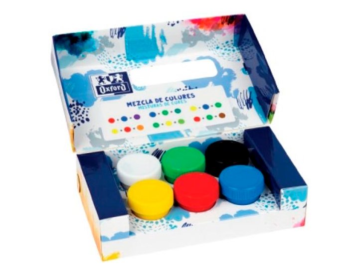 CAJA PINTURA TEMPERA PUSTER OXFORD 6 COLORES