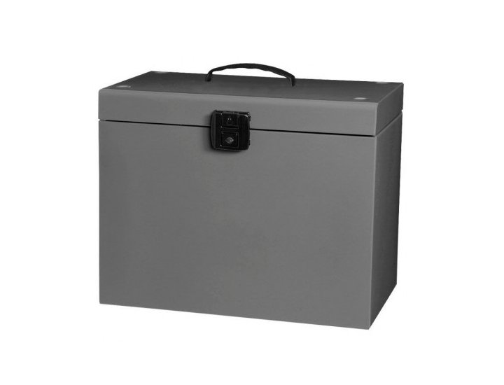 MALETIN ARCHIVO METAL BOX +5 CARPETAS GRIS OXFORD
