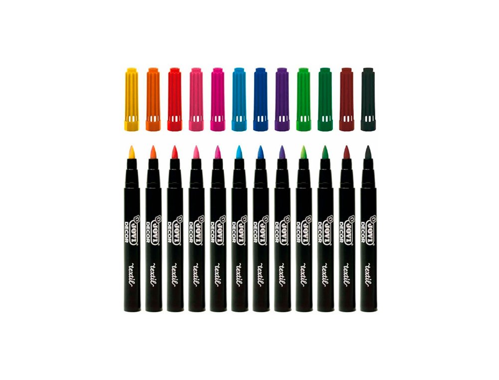 ROTULADOR JOVI CAJA 12 COLORES JOVIDECOR TEXTIL