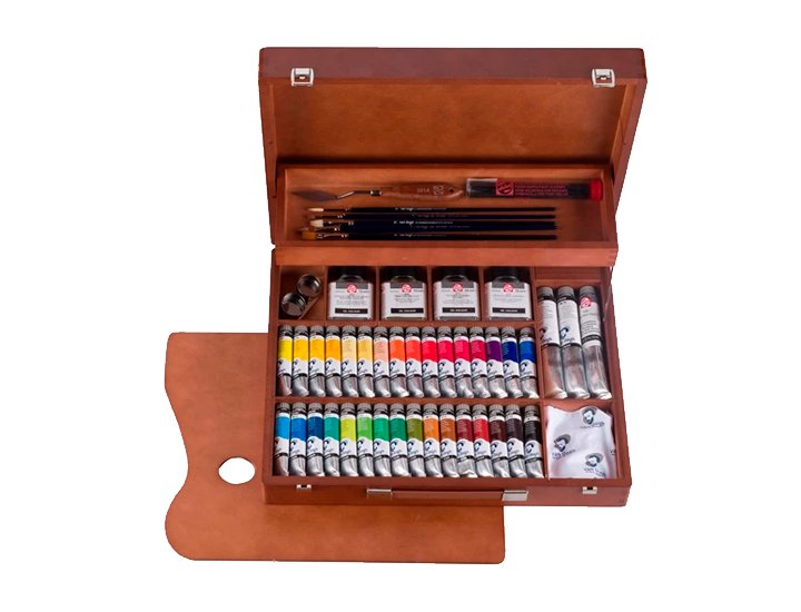 OLEO VAN GOGH CAJA MADERA GOC SUPERIOR 65 CON CAJON PARA PINCELES