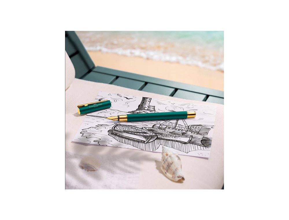 PLUMA FABER CASTELL NEO SLIM VERDE ORO PLUMIN F