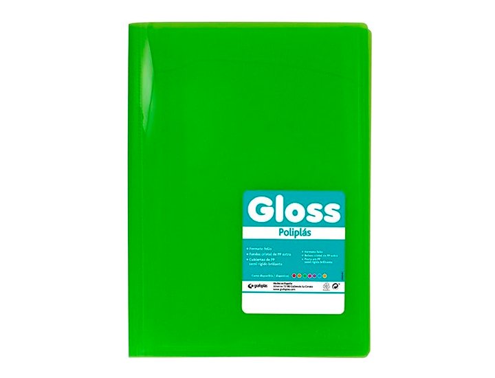 CARPETA FUNDAS DINA4 10 FUNDAS GRAFOPLAST GLOSS VERDE