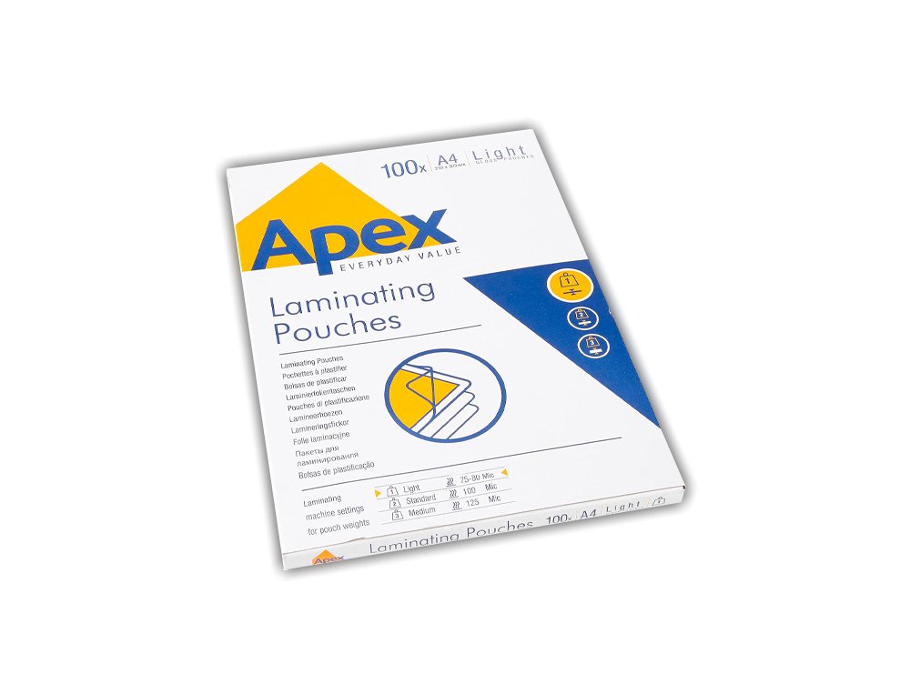 FUNDA PLASTIFICAR DINA4 125 MICRAS FELLOWES APEX