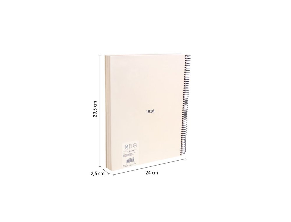 BLOC ESPIRAL DINA4 120 HOJAS 95 GRAMOS TAPA DURA MILAN 430 BLANCA LINEA HORIZONTAL