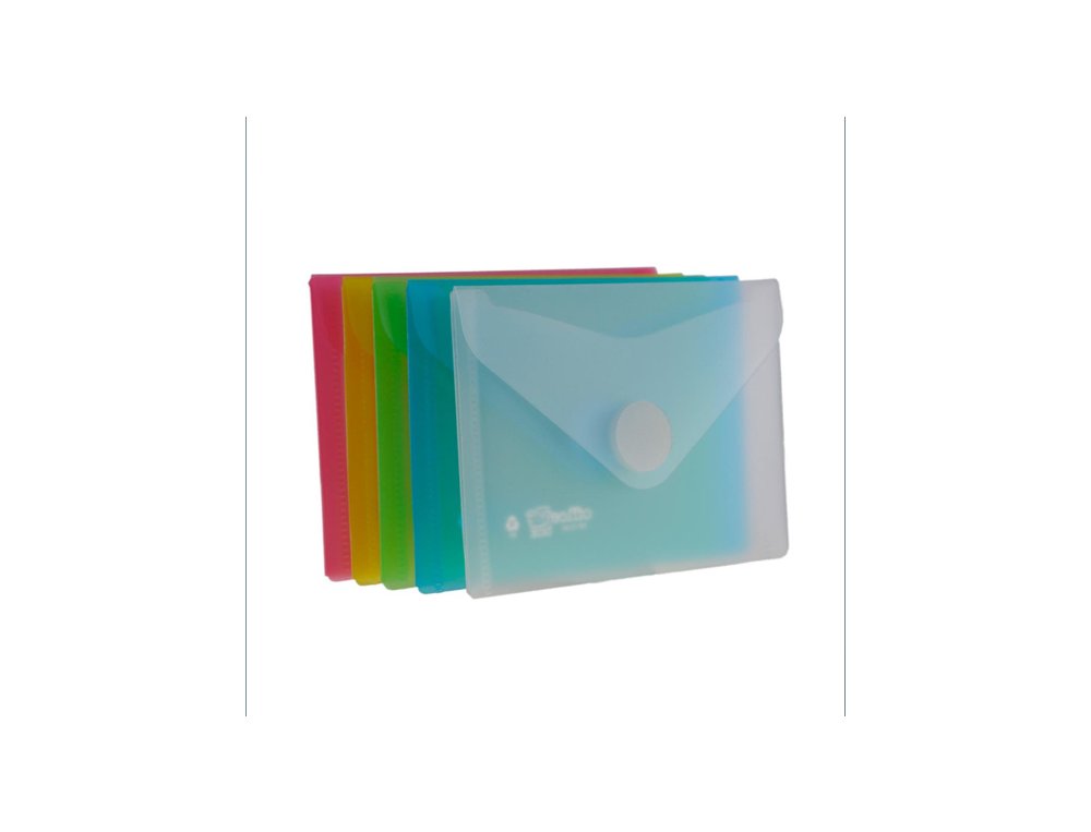 DOSSIER BOLSA VELCRO DINA7 TRANSPARENTE AZUL