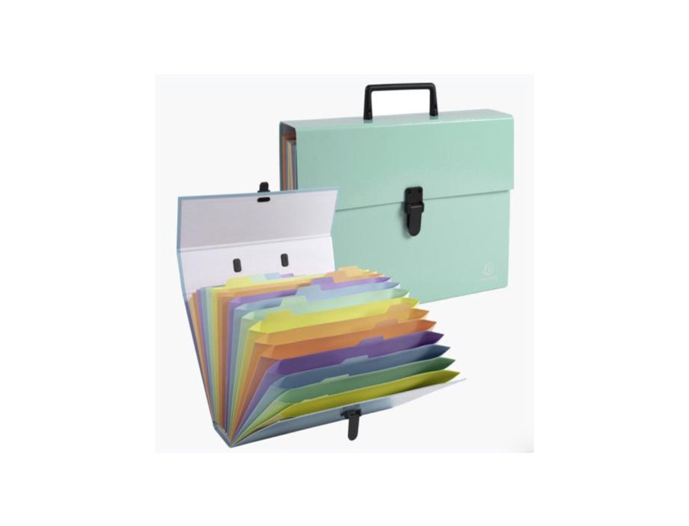 CARPETA CLASIFICADORA DINA4 CARTON 18 DEPARTAMENTOS COLORES PASTEL