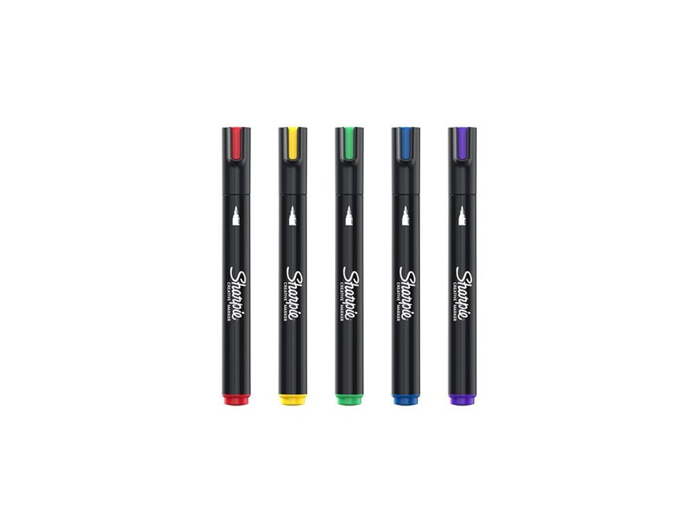 ROTULADOR SHARPIE PERMANENTE CREATIVE MARKERS ACRILICO PUNTA REDONDA Pack de 5 Colores Surtidos
