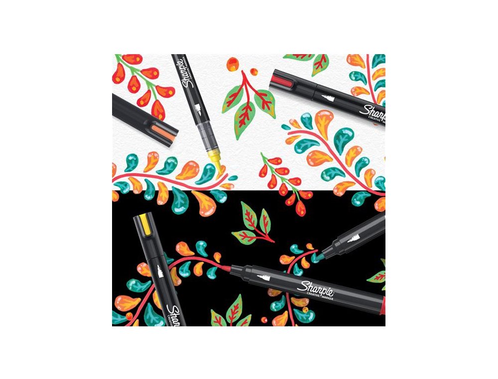 ROTULADOR SHARPIE PERMANENTE CREATIVE MARKERS ACRILICO PUNTA REDONDA Pack de 5 Colores Surtidos