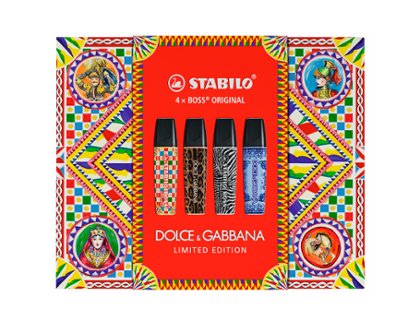 ROTULADOR FLUOR STABILO BOSS BY DOLCE AND GABBANA CAJA PREMIUM 4 COLORES