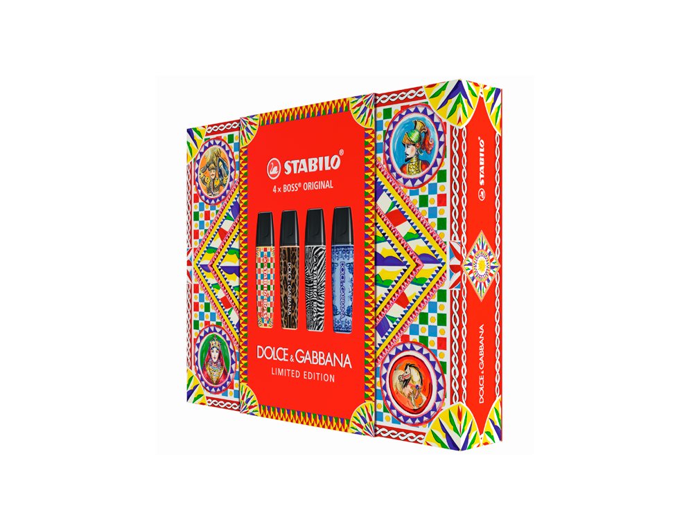 ROTULADOR FLUOR STABILO BOSS BY DOLCE AND GABBANA CAJA PREMIUM 4 COLORES