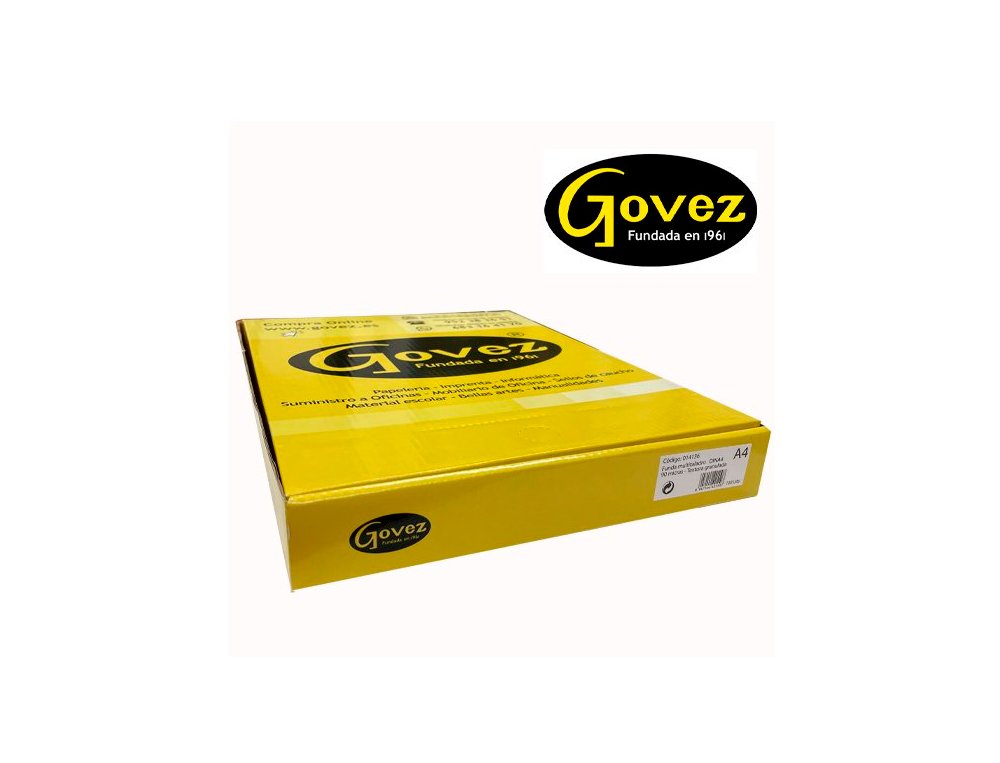 FUNDA MULTITALADRO CRISTAL 80 Micras CAJA 100 Unidades DINA4 GOVEZ