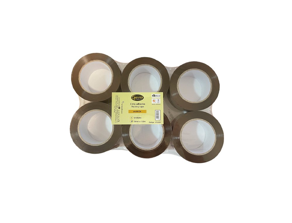 CINTA ADHESIVA 50mmX132Metros Polipropileno MARRON GOVEZ