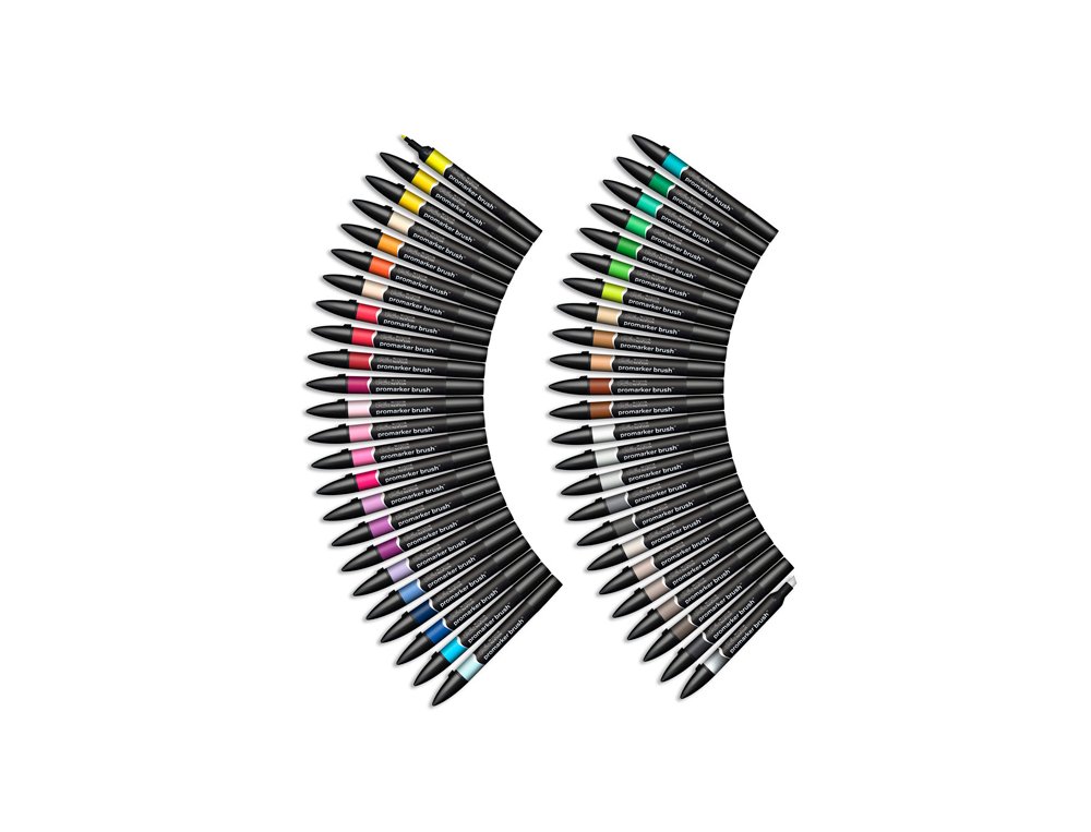 ROTULADOR Winsor and Newton BRUSHMARKER ESTUCHE 48 ROTULADORES MALETIN CIERRE IMANTADO