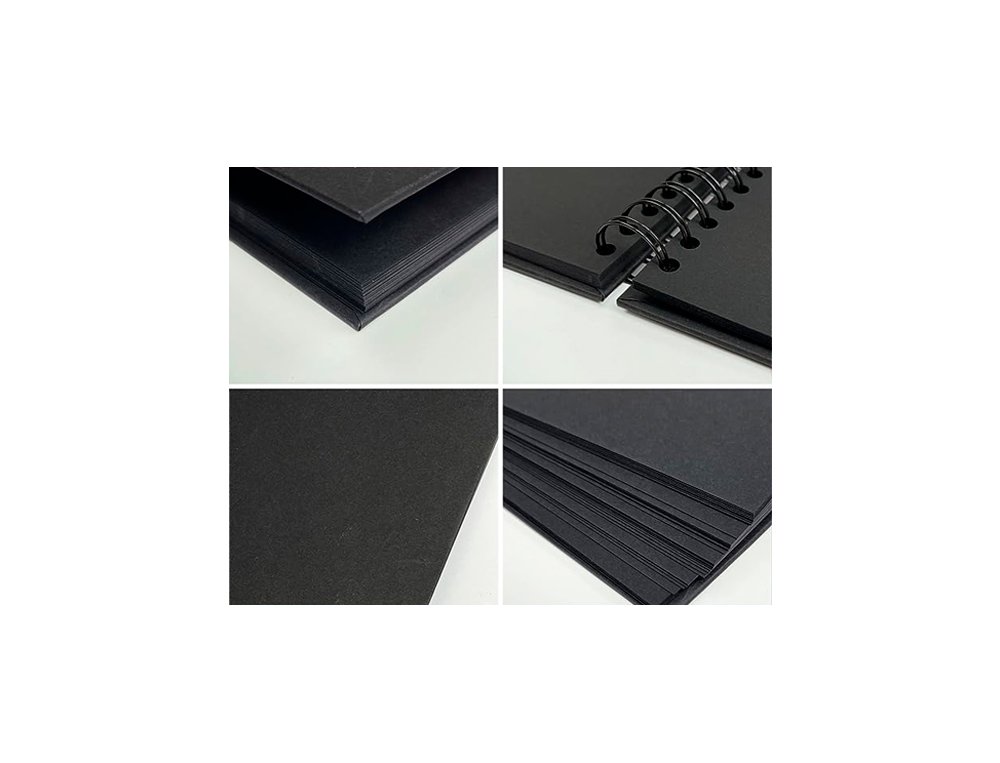 ALBUM SCRAP TAPA DURA 40 HOJAS 185 Gramos 32X24 Cm NEGRO CLAIREFONTAINE