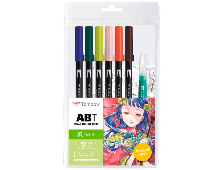 ROTULADOR TOMBOW DUAL BRUSH ABT DOBLE PUNTA+PINCEL MANGA WIND EDICION LIMITADA