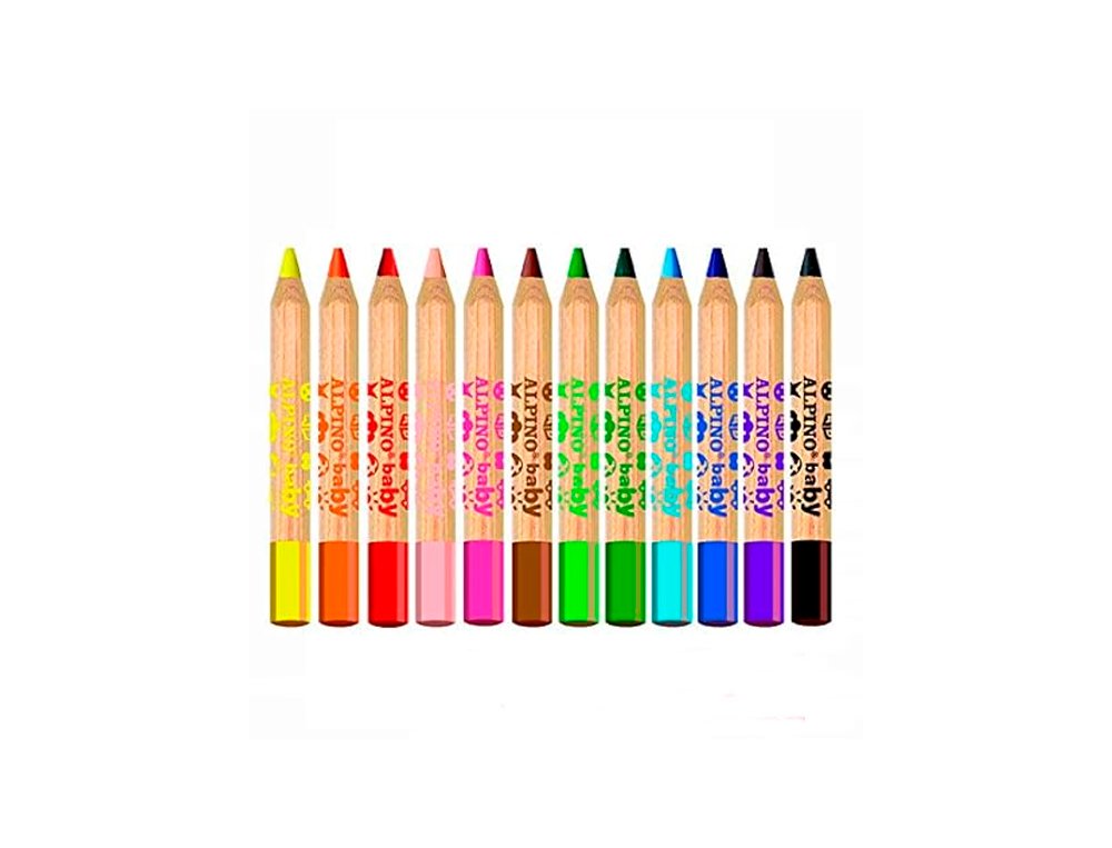 LAPIZ ALPINO BABY MINA 7MM JUMBO CAJA 12 COLORES
