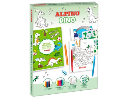 SET ALPINO DINO LAMINAS + 6 ROTULADORES ALPINO + 8 ROTULADORES FLUOR