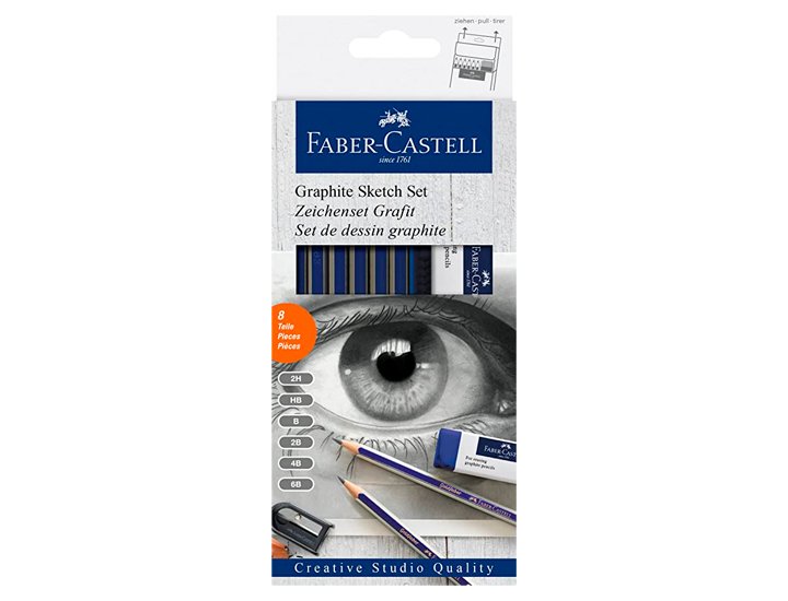 LAPIZ FABER CASTELL CARBON CREATIVE STUDIO SET DE 8 PIEZAS IMPRESCINDIBLE