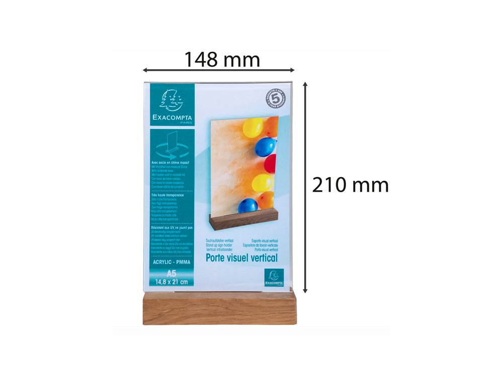 EXPOSITOR CATALOGO VERTICAL DINA5 SOPORTE MADERA EXACOMPTA