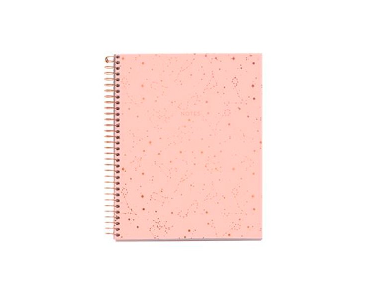 BLOC ESPIRAL NOTEBOOK CARTON DINA5 120 Hojas CUADRO CONSTELACI ROSE GREY MR