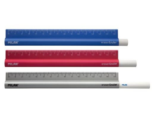 REGLA MILAN METAL TOUCH CON GOMA 15 CM
