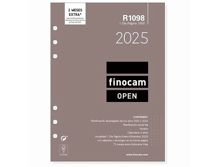 RECAMBIO AGENDA FINOCAM 1000 ANUAL DIA PAGINA