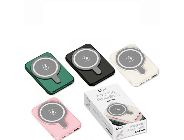 POWER BANK CARGADOR BATERIA 5000mAh MAGNETICO INALAMBRICO COLORES SURTIDO