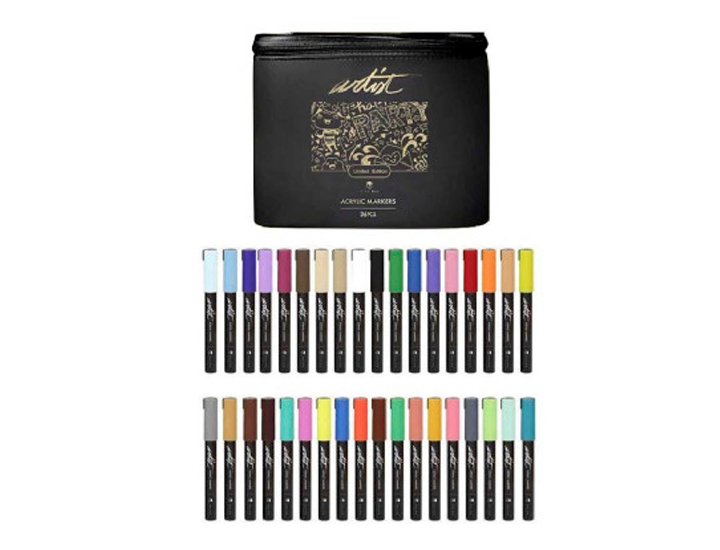 ESTUCHE ACRILICO GAMA ARTIST CAJA DE 36 ROTULADORES COLORES SURTIDOS TIPO POSCA